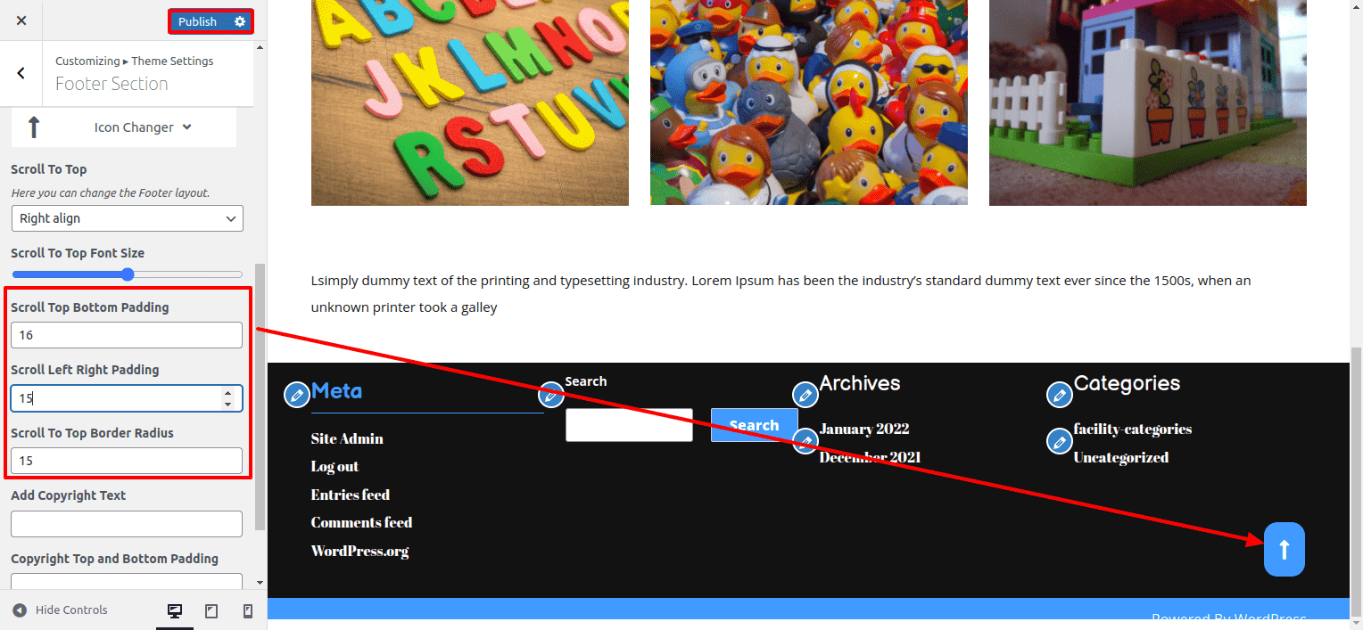 Scroll To Top Button Border
