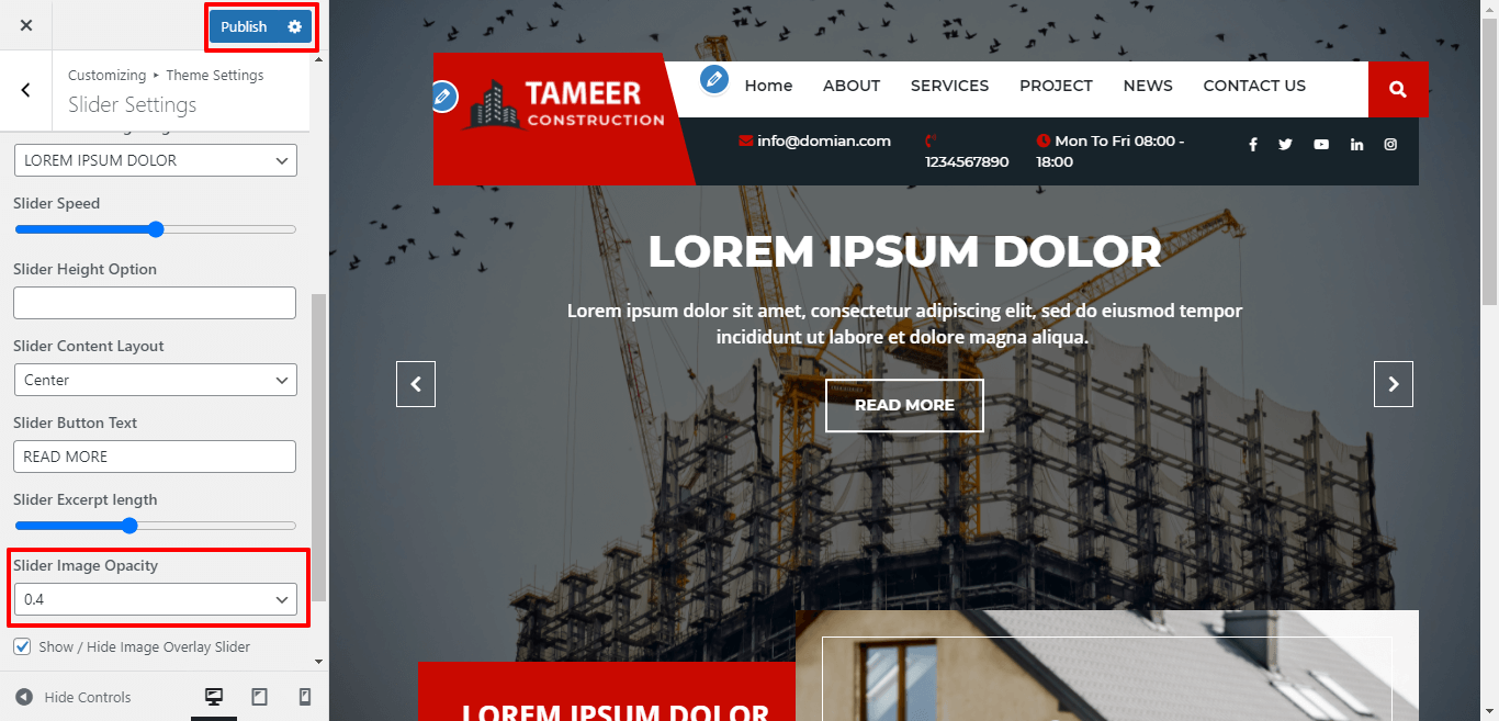 Slider Opacity
