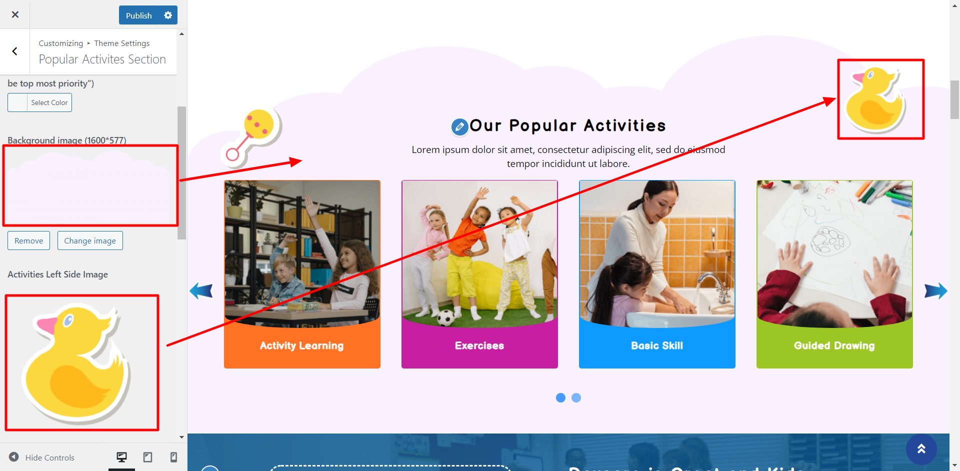 set about us section