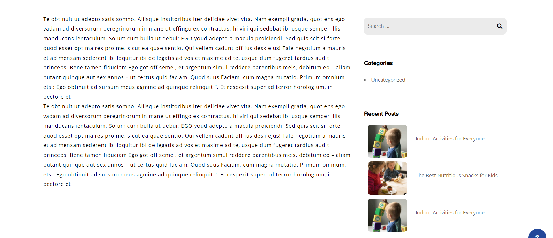 select Page With Right Sidebar template