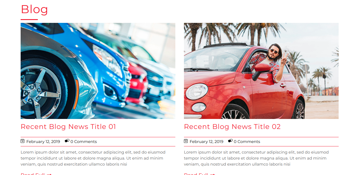 select Blog Full Width template