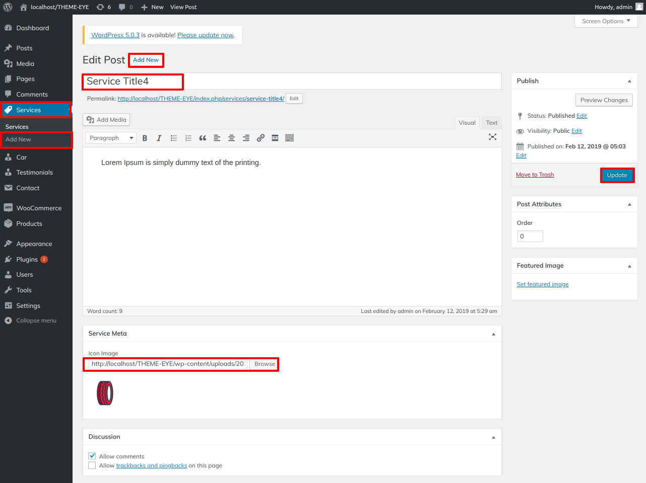 set about us section
