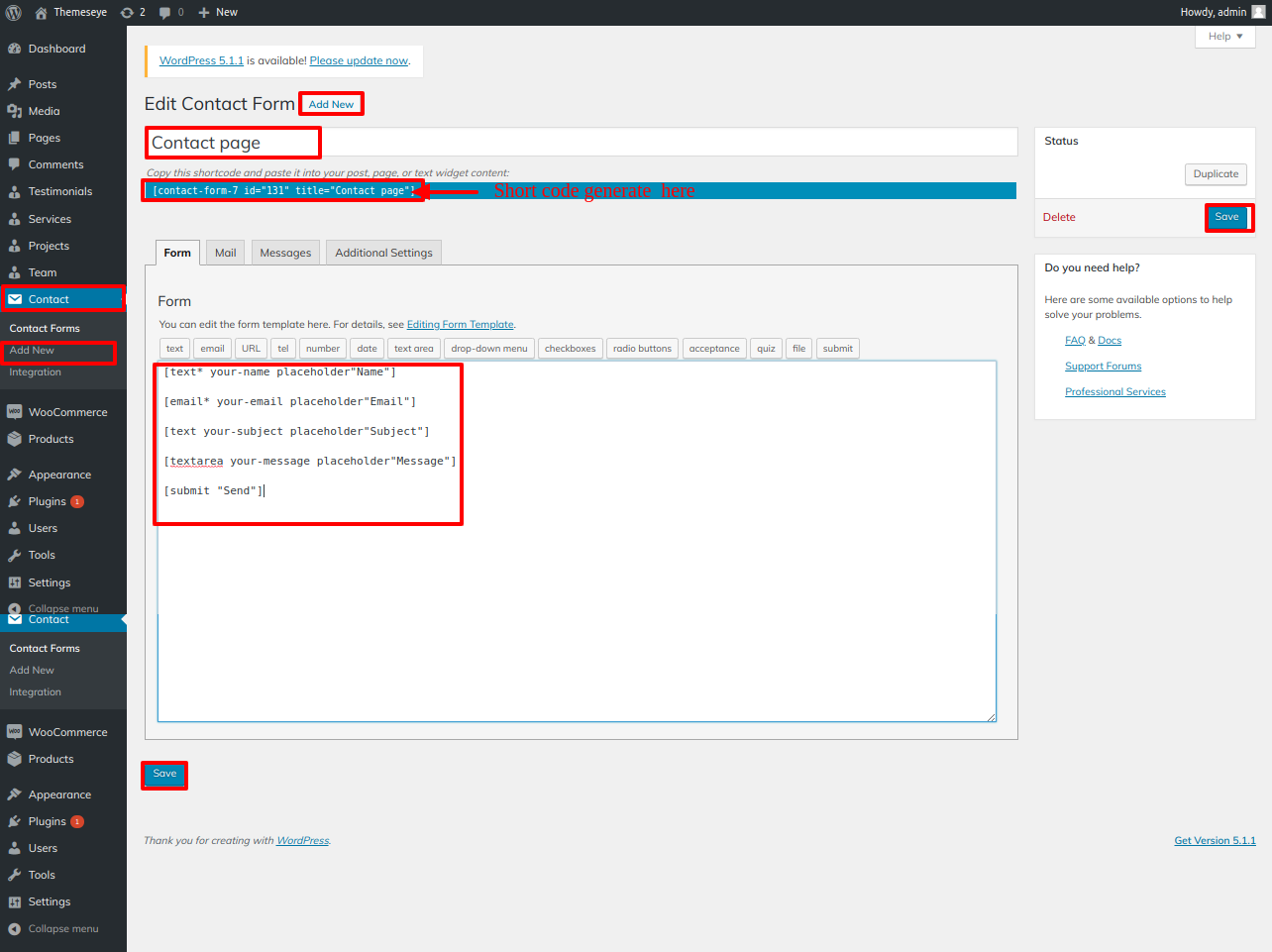 set Newsletter section