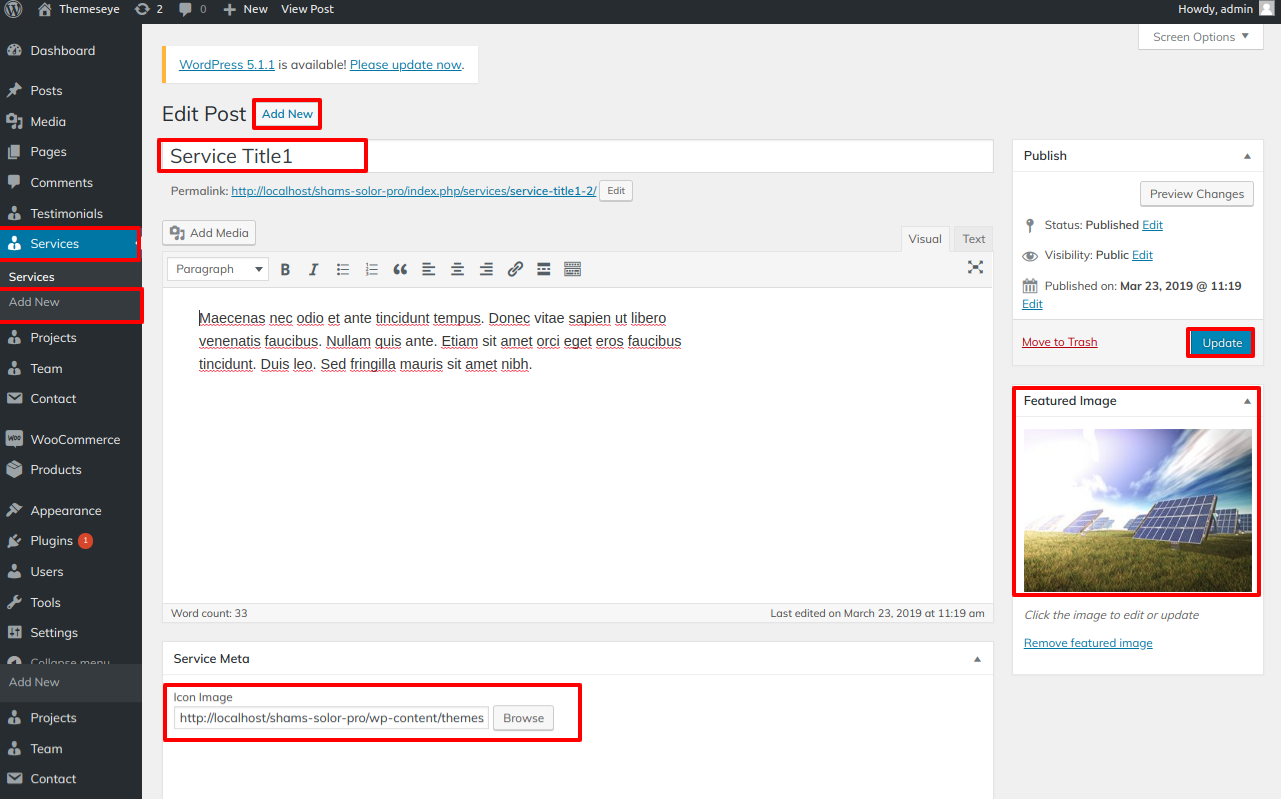 set about us section