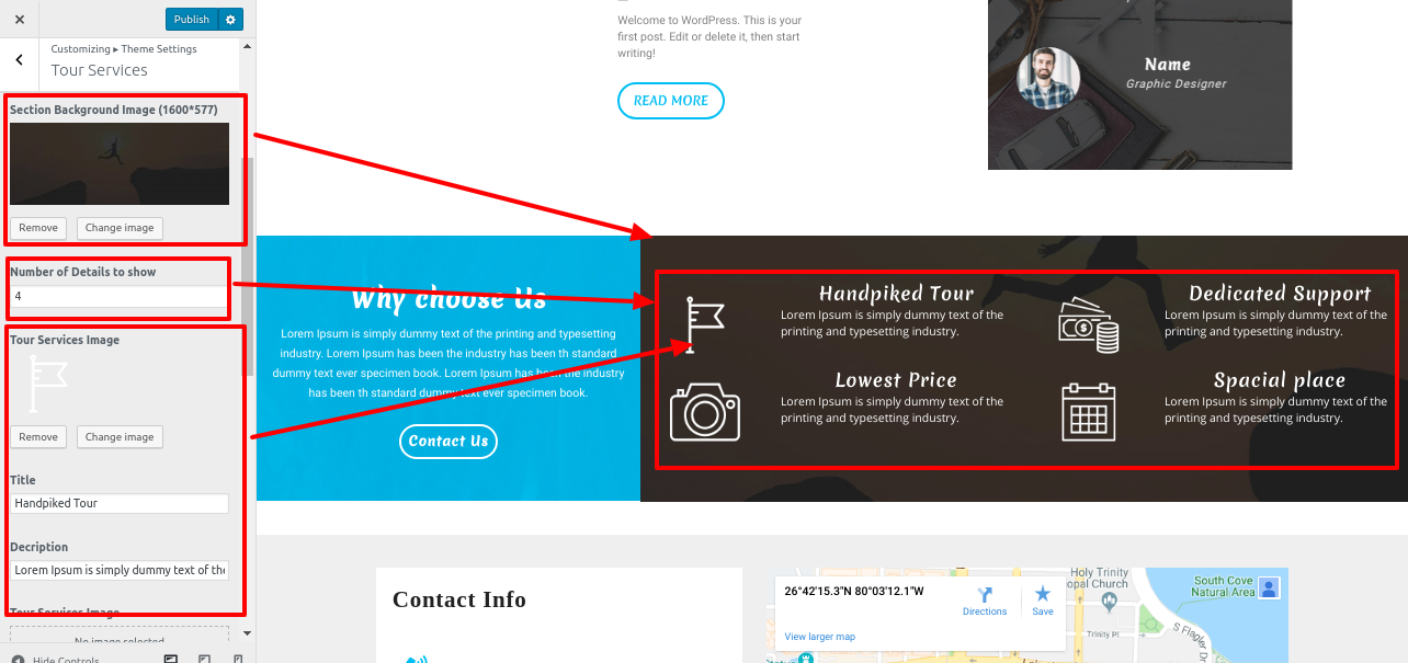 set Testimonial section