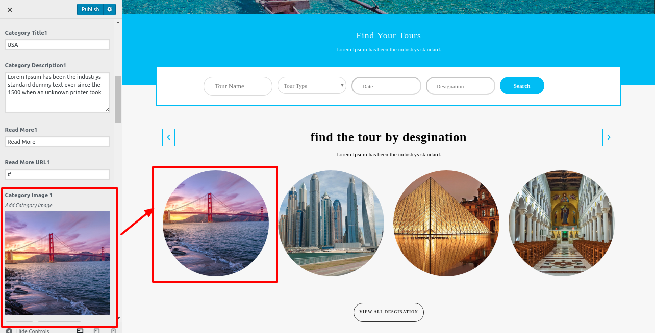 set Product Tab section