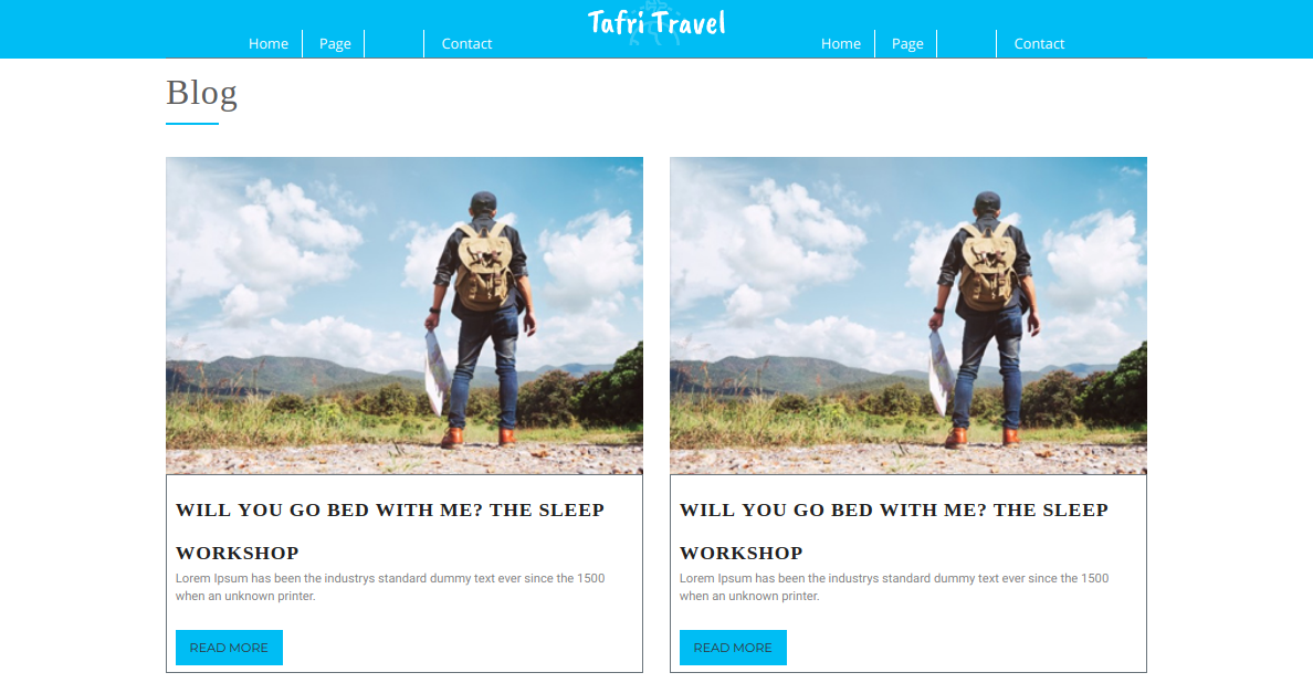 select Blog Full Width template
