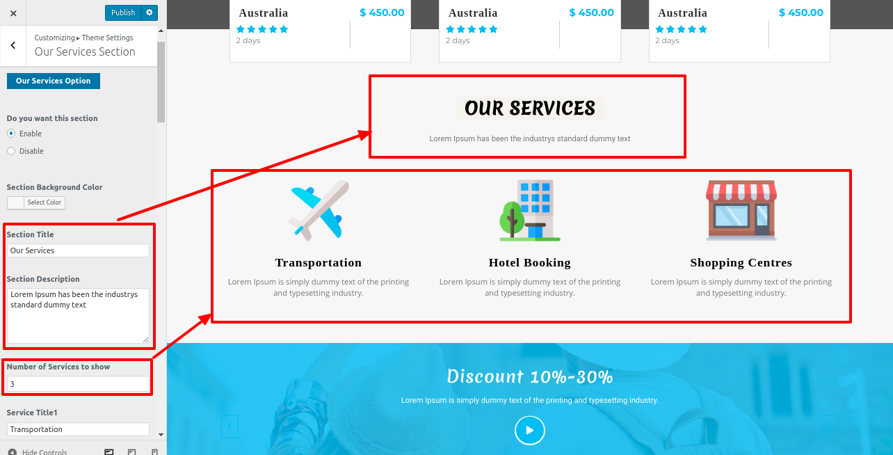 set about us section