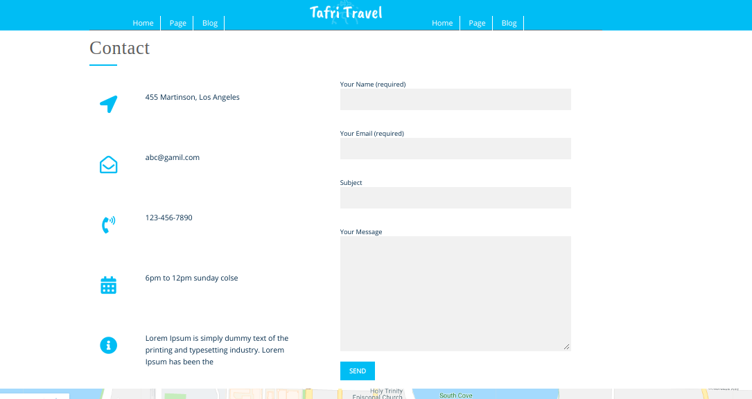 select Contact Page template