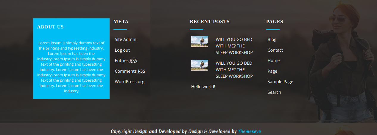 set Footer section
