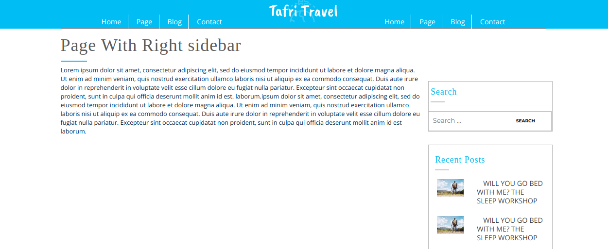 select Page With Right Sidebar template