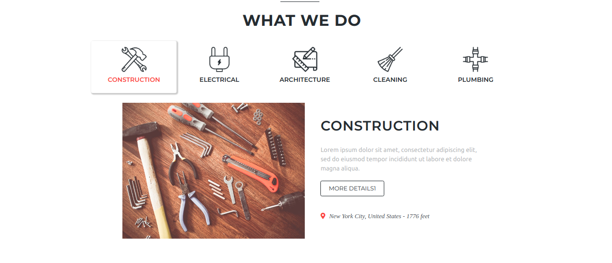 Final display of Product Tab Section