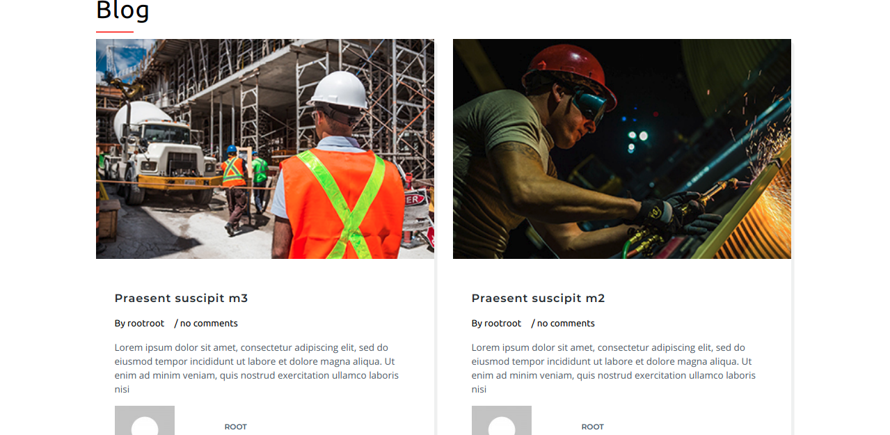 select Blog Full Width template