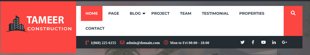 Final display of header