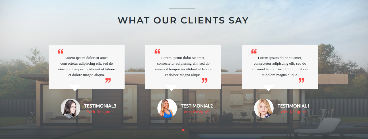 Final display of Testimonials