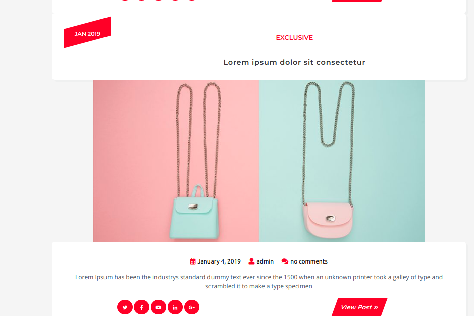 select Blog Full Width template