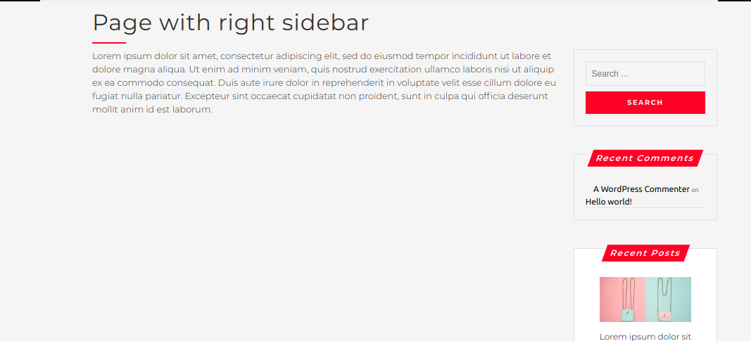 select Page With Right Sidebar template