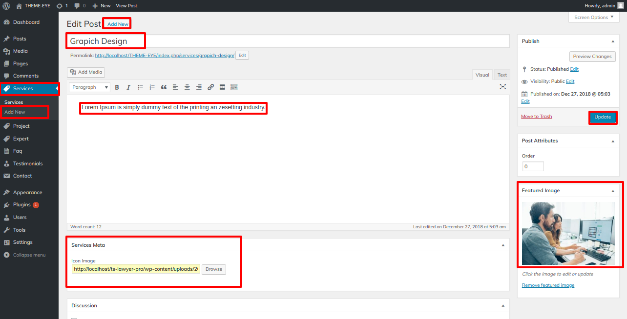 set Product Tab section